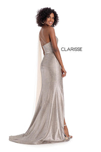 Champagne Print Evening Gown