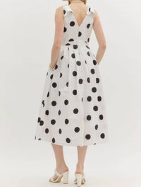Entro - Nia Polka Dot Pleated Midi Dress