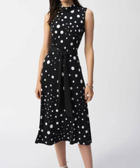 Joseph Ribkoff - Polka Dot Belted Midi Dress