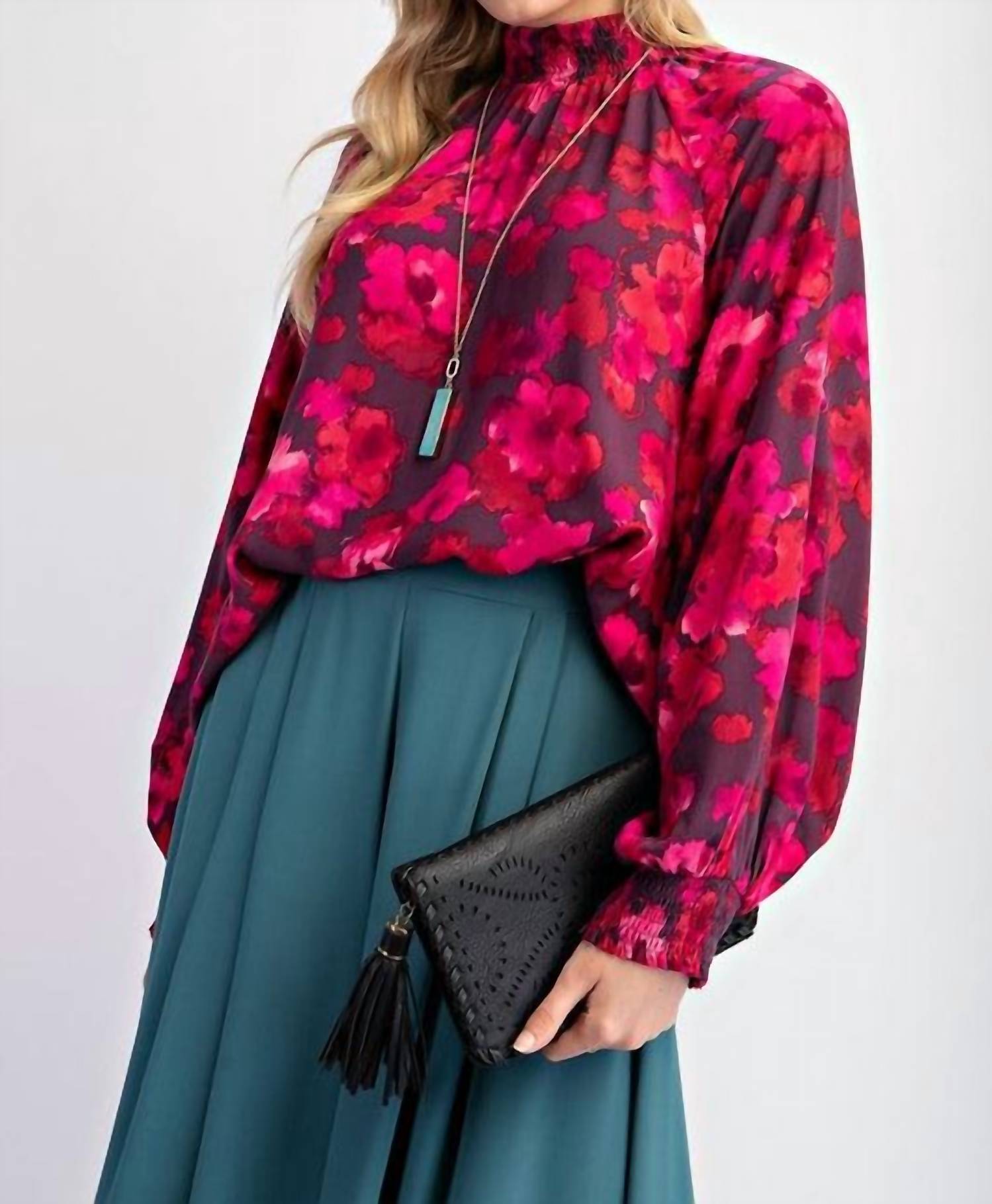 Easel - Floral Print Mirabelle Blouse
