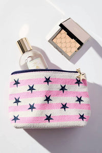 Shiraleah Morgan Stars Small Zip Pouch in pink - women's bag - alternate view