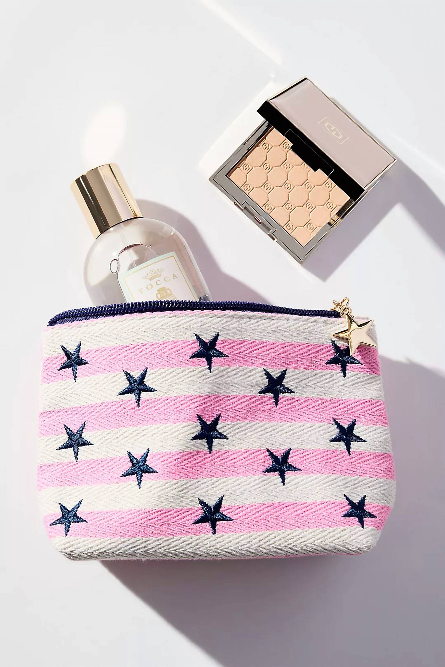 Shiraleah Morgan Stars Small Zip Pouch in pink - women's bag - alternate view
