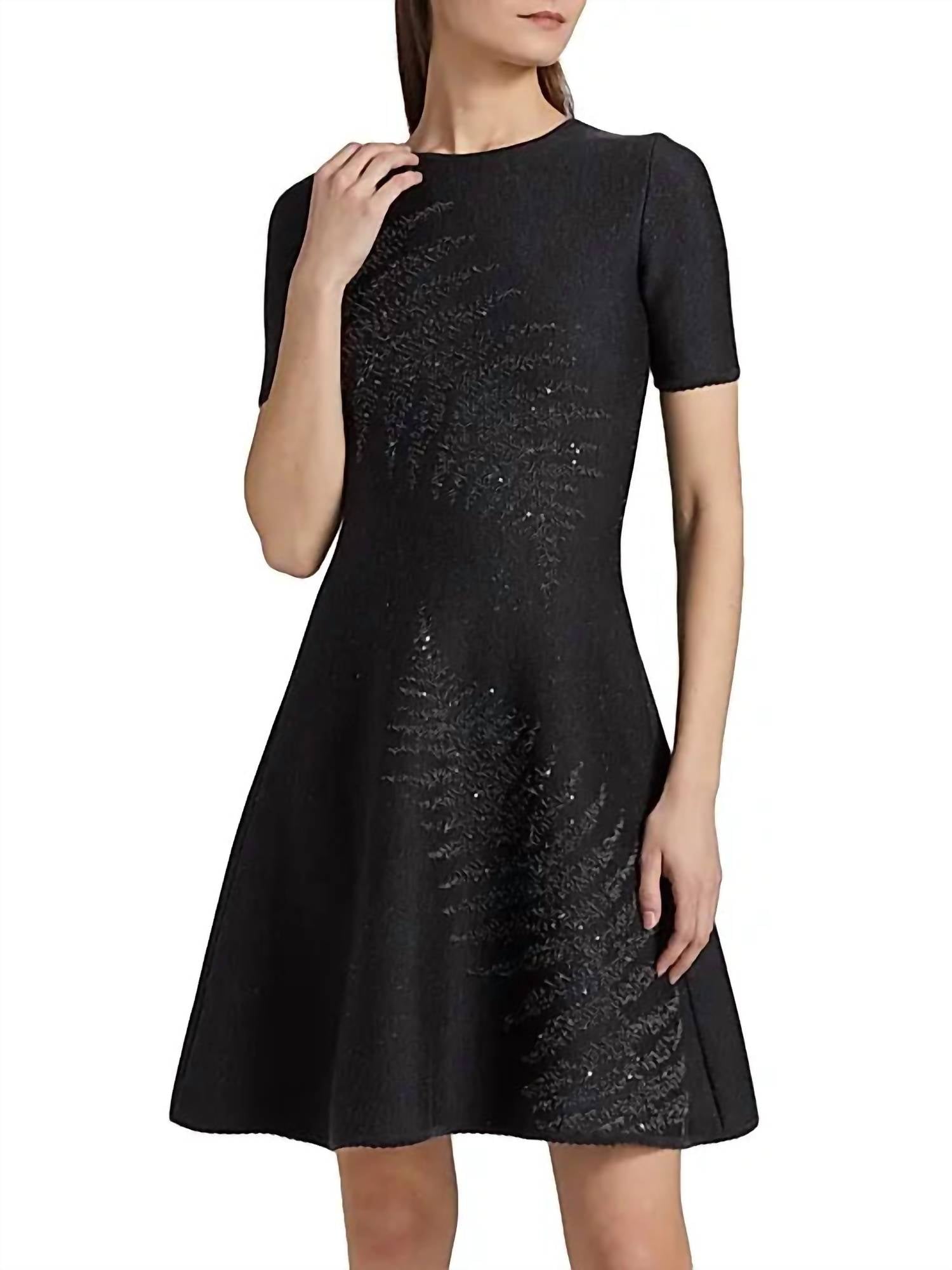 Oscar De La Renta - Fern Embellished Knit Dress