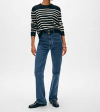 White + Warren - Women's Cashmere Striped Crew Top