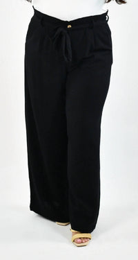 Geegee - Linen Wide Leg Pants - Plus