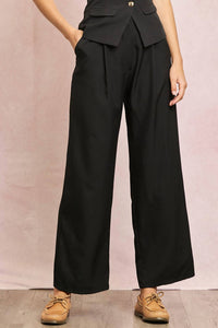 Illa Illa Bianca Wide Leg Pant in black - women's pants