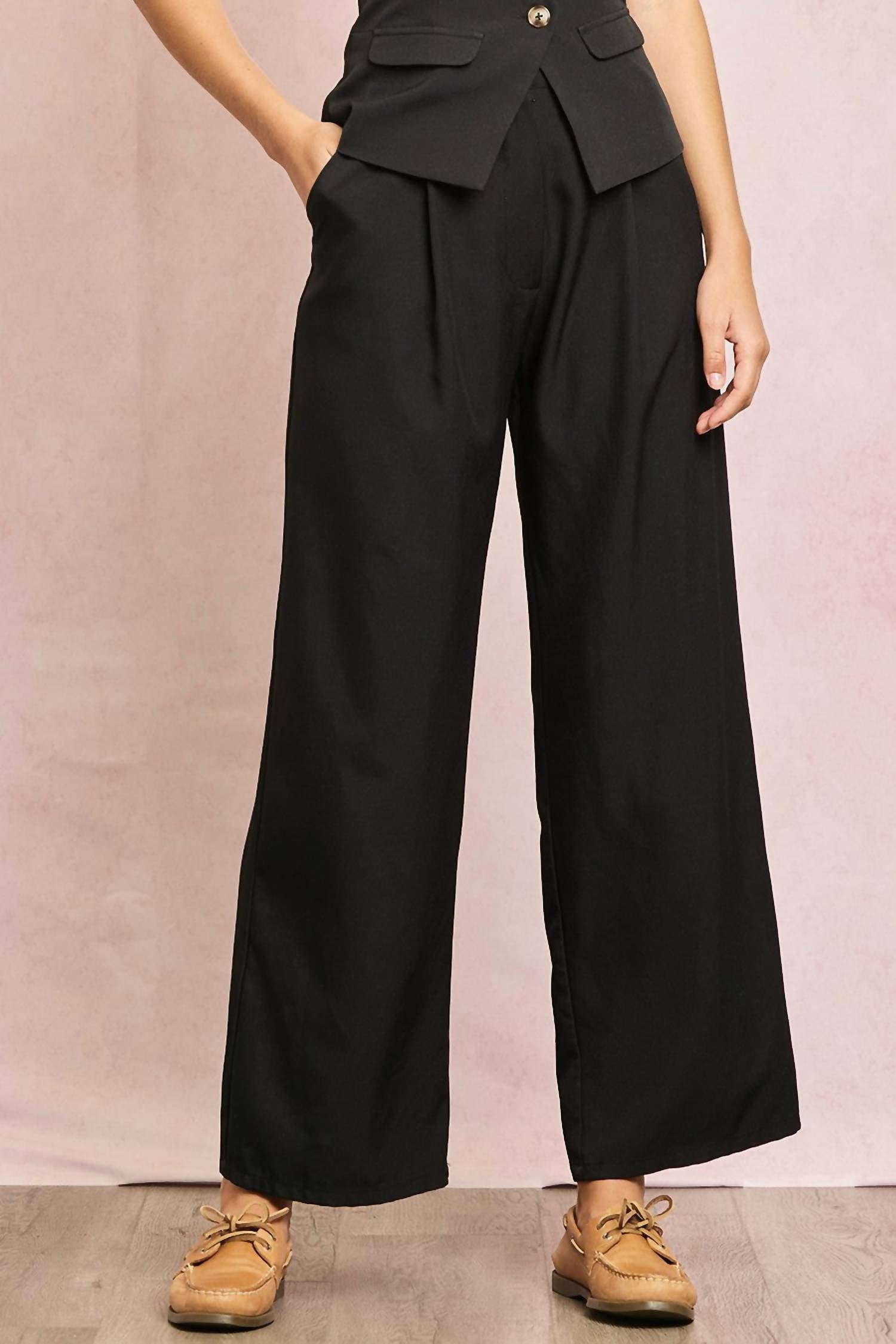 Illa Illa Bianca Wide Leg Pant in black - women's pants