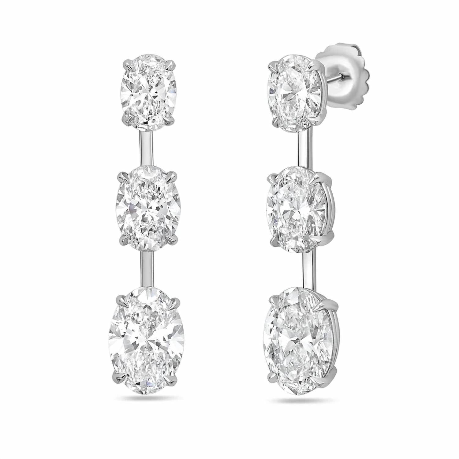 Diana M Jewels - Women's Oval Lab-Grown Diamond Stud Earrings (13.00 Ct TCW) - Signature