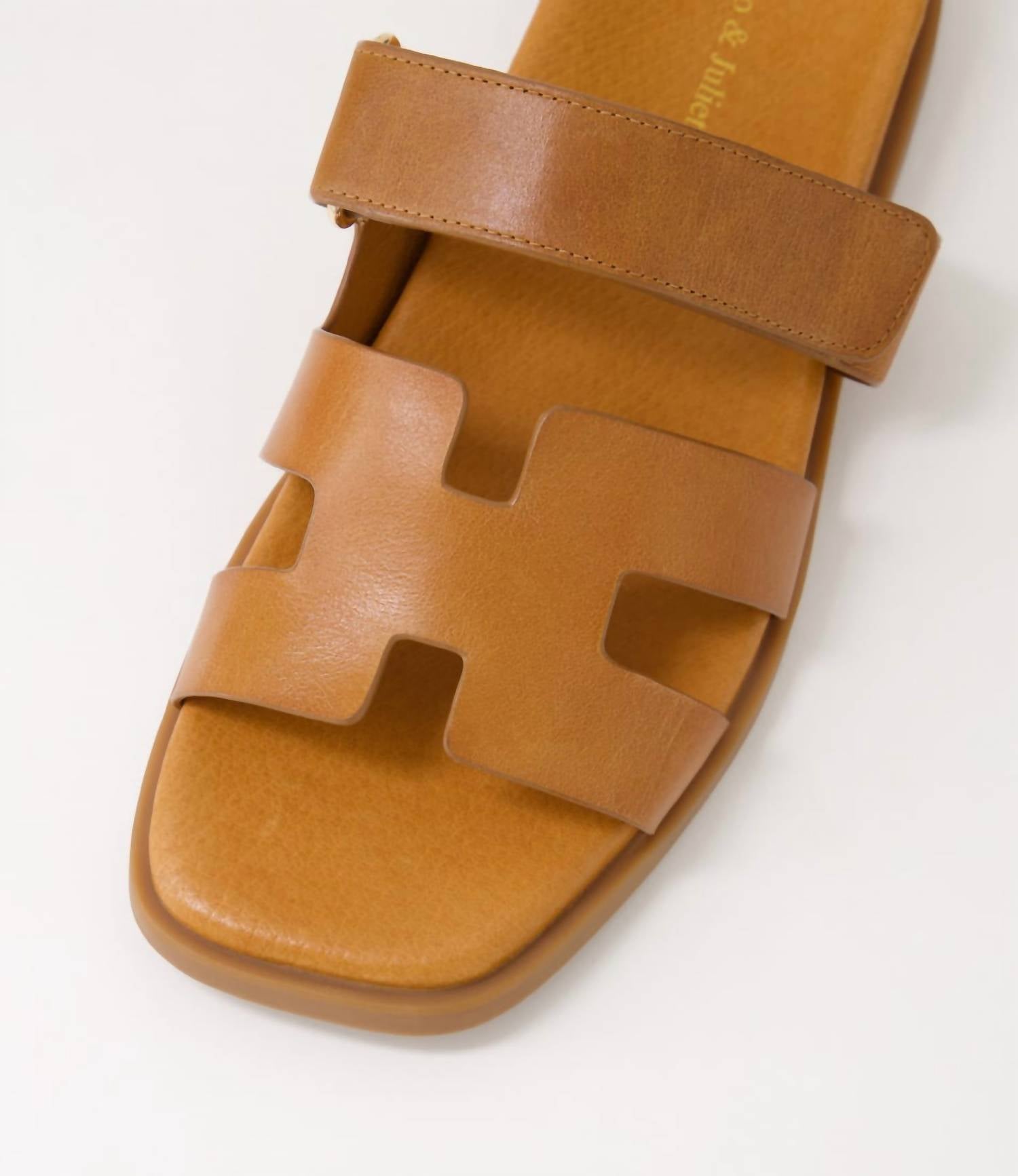 Django & Juliette Women's Nodette Flat Leather Sandal in tan - women's sandal - alternate view