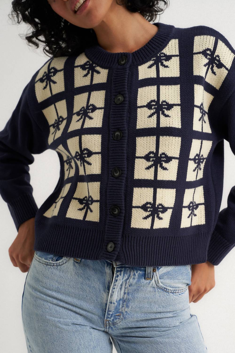Callahan Present Crewneck Cardigan in navy - women's cardigan - view 4