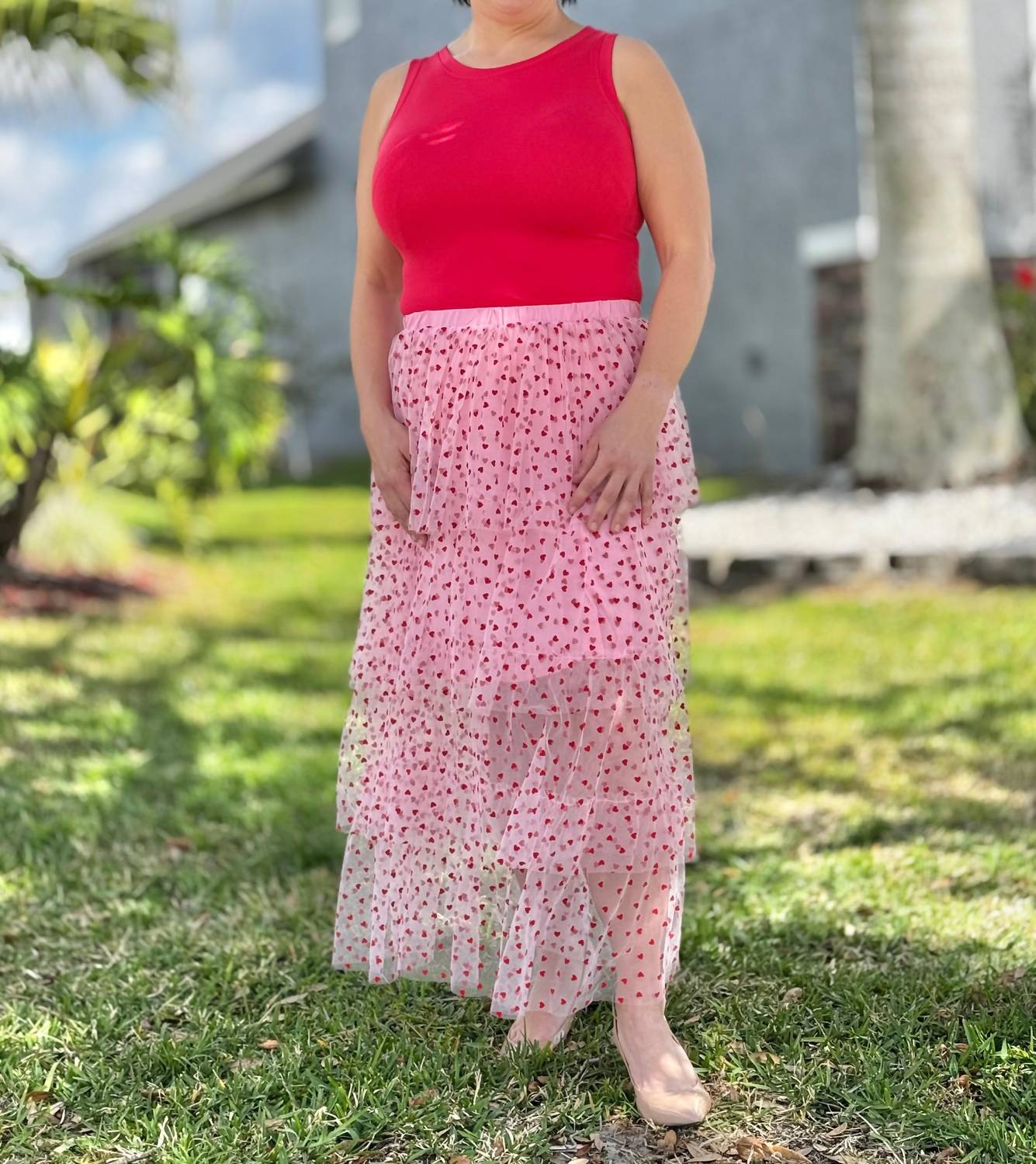 Southern Grace - Love Struck Tulle Midi Skirt