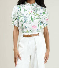 Sugarlips - Clove Garden Floral Puff Sleeve Top