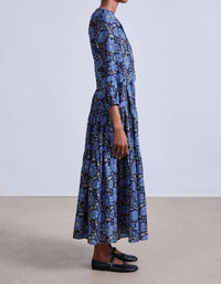 APIECE APART Luminile Tier Maxi Dress in heritage sky - women's dress - detail view