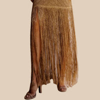 Aggel Knitwear - The Penelope Fringed Maxi Dress
