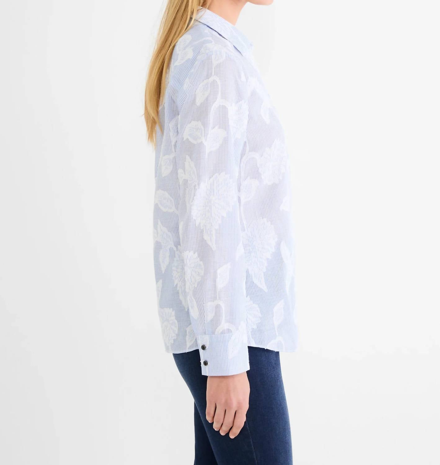 Nic + Zoe - Sky Striped Jacquard Top