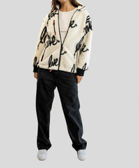 Ruben Rojas Women's The Love Sherpa Jacket in white - women's jacket