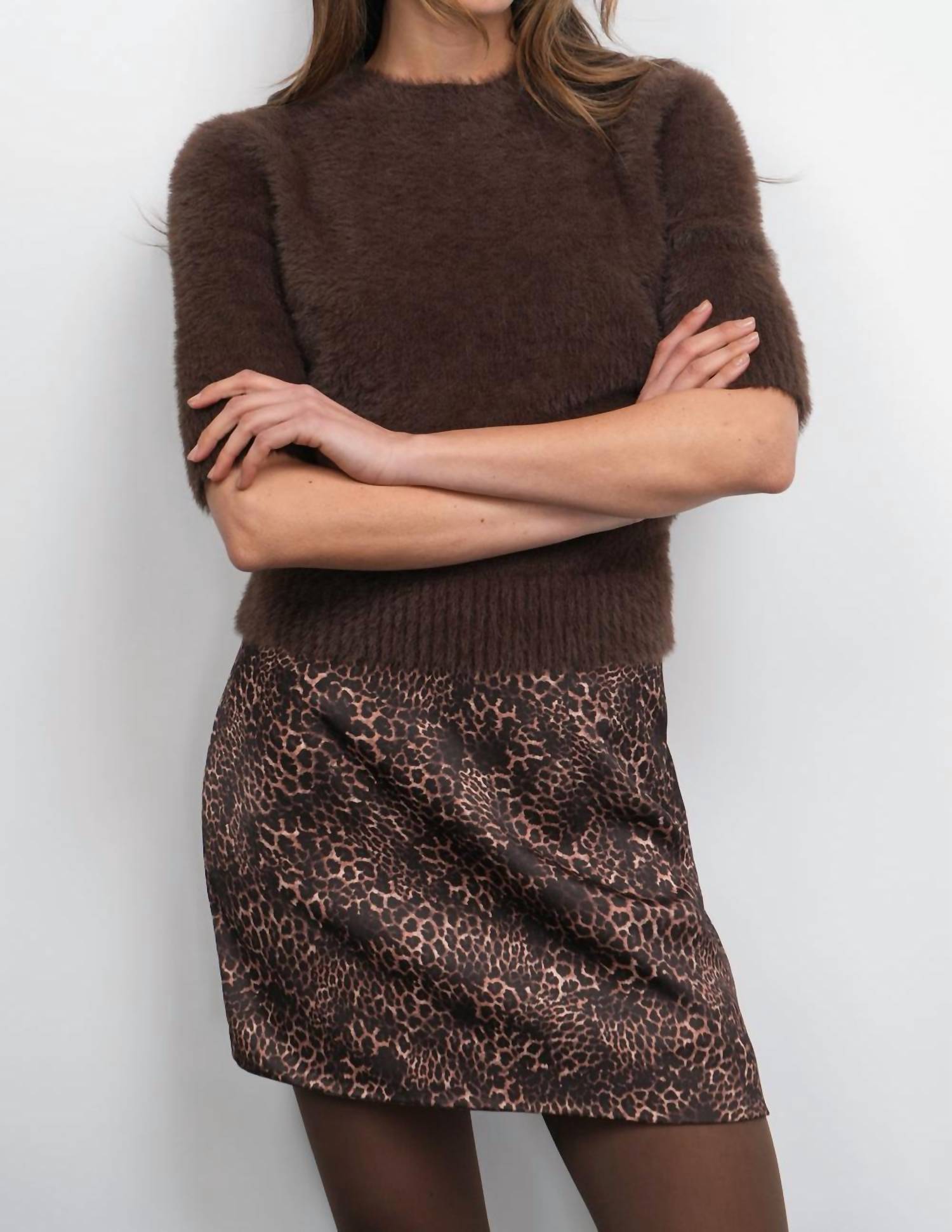Greylin - Cedar Street Fuzzy Sleeve Knit Top