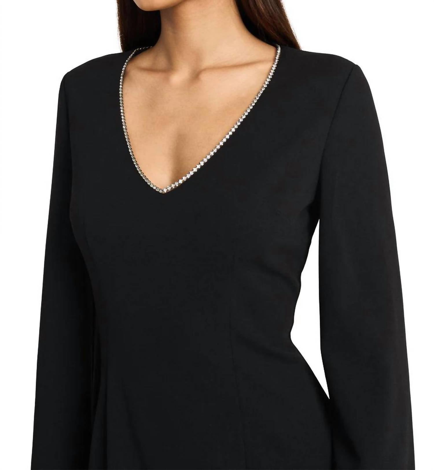 Donna Morgan Julia Rhinestone Mini Dress in black - women's dress - view 4