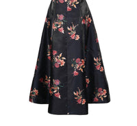 La Fuori Silk Midi Dress in noir flora print - women's dress - view 4