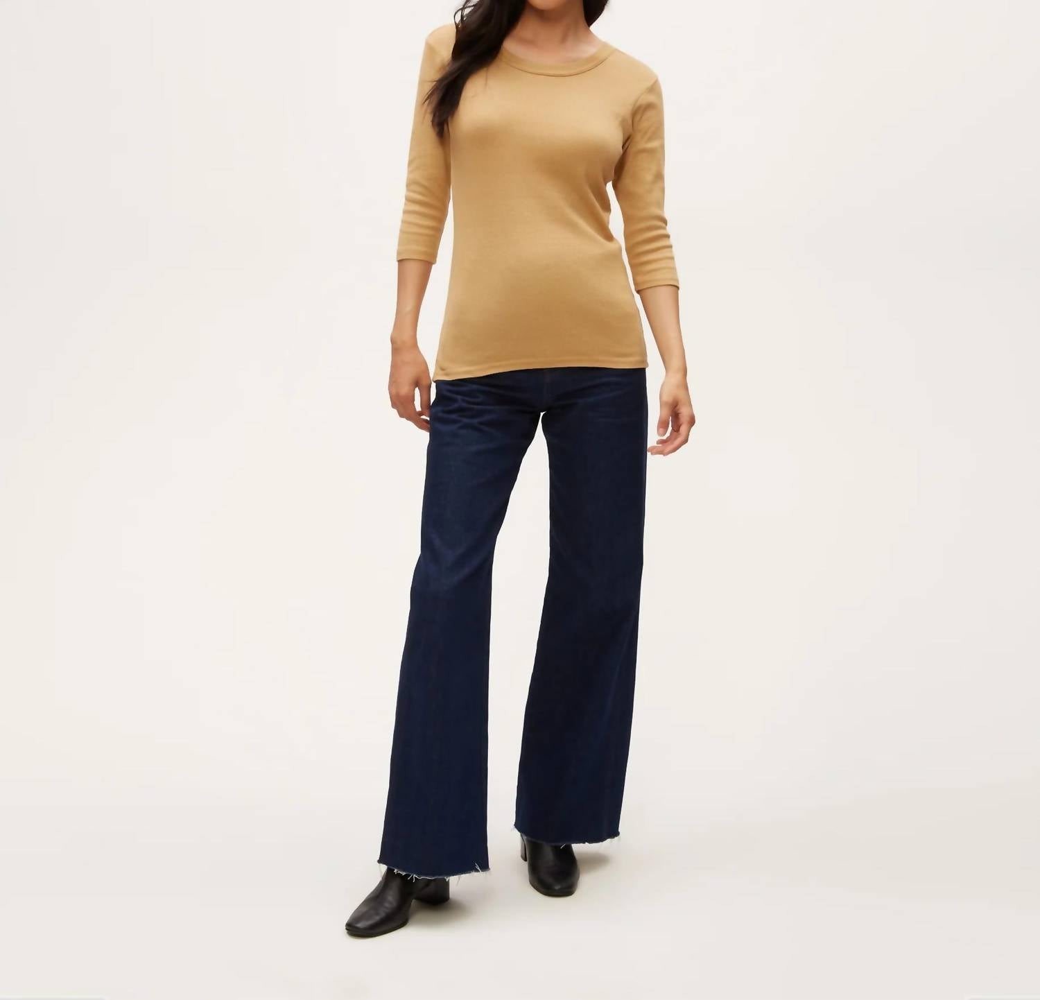 Michael Stars - Dora 3/4 Sleeve Shine Tee