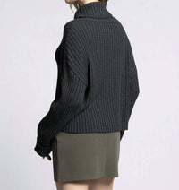 Weekend Los Angeles Virginia Relaxed Drop Shoulder Sweater in heather charcoal - women's sweater - detail view