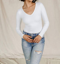 Ampersand Ave - Long Sleeve V Neck Bodysuit