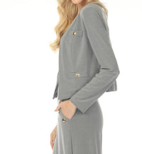 Joseph Ribkoff - Open Front Long Sleeve Bolero Jacket
