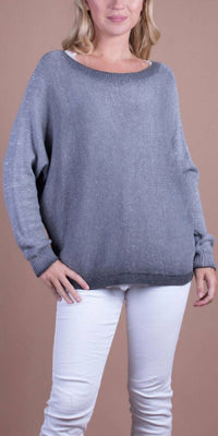 Gigi Moda - Argento Long Sleeve Sweater