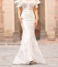 Sherri Hill - Leaf Lace Maxi Dress