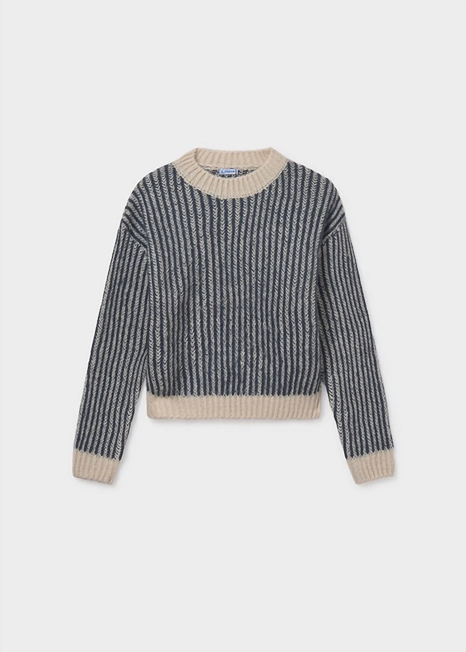 Mayoral - Boys Microstripe Crew Neck Sweater