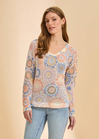 Fdj - Printed V-neck Sweater