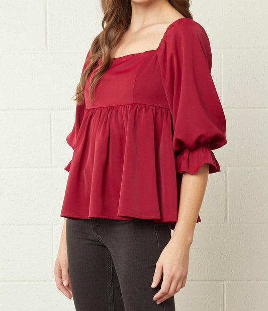 Entro - Square Neck Babydoll Top