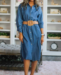 Peace Love Line - Button Down Dress