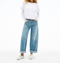 SLVRLAKE Noah Mid-rise Straight Leg Jeans in set me free - women's jeans - alternate view