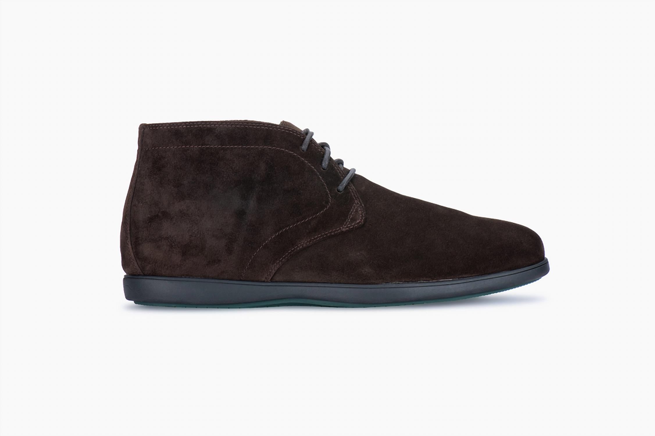 FIBONACCI Men's Abbacis Luxury Hybrid Chukka Boot in chocolate - men's shoe - detail view