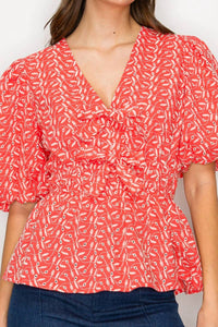 Love Wednesday - Coral Cotton Embroidery Top