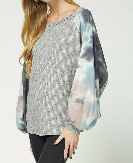 Entro - Tie Dye Puffy Sleeve Top