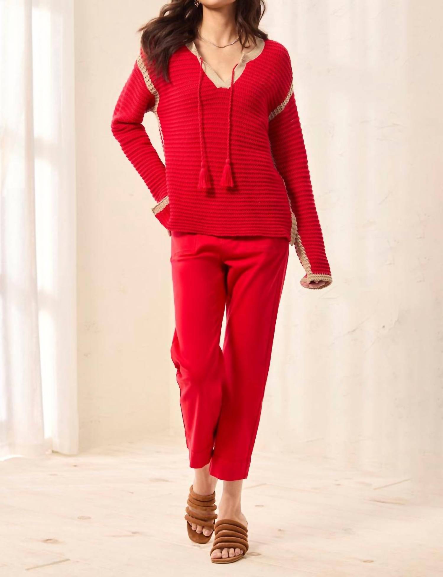 Tribal - Crochet V Neck Sweater