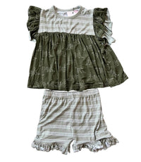 Laree + Co. - Girl's Thomas Trains Bamboo Flutter and Short Set