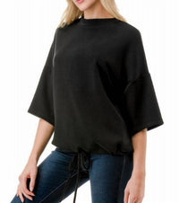 Ariella - Drawstring Short Sleeve Knit Top