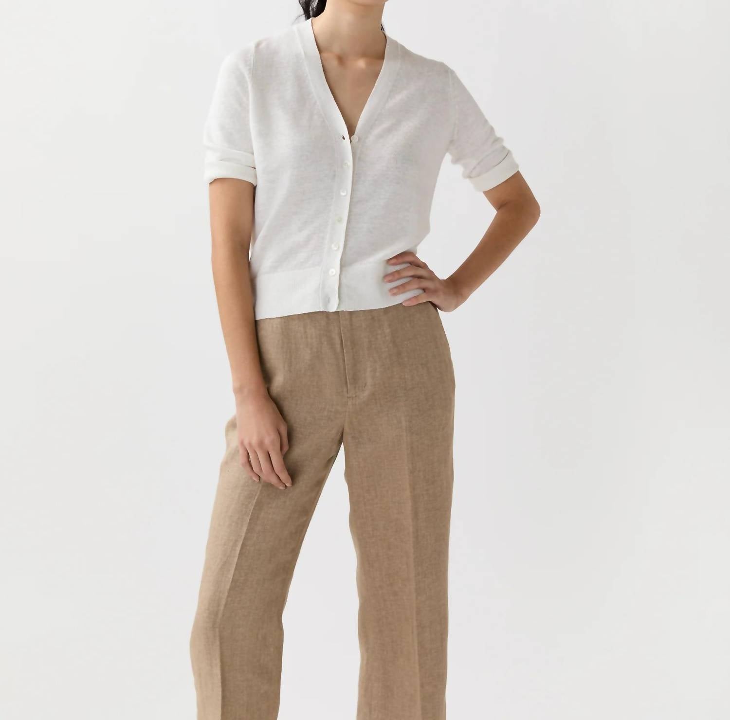 Ann Mashburn - Short Sleeve Rosie V Neck Cardigan