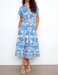 Charlie B - Printed Eyelet Cotton Dress