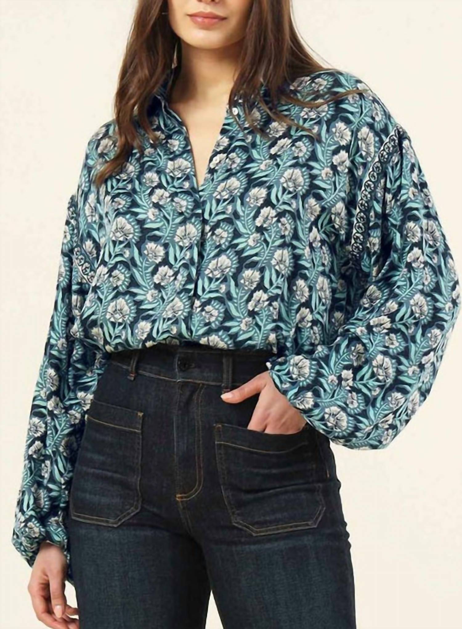 Omika - Nero Button Front Blouse