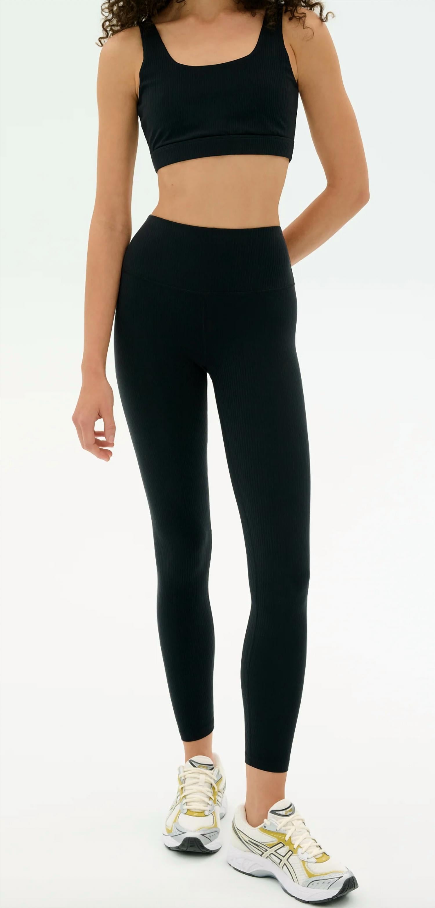 SPLITS59 Airweight Rib Sports Bra in black - women's intimate - alternate view
