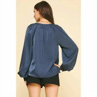 Pinch - V-Neck Woven Blouse Top