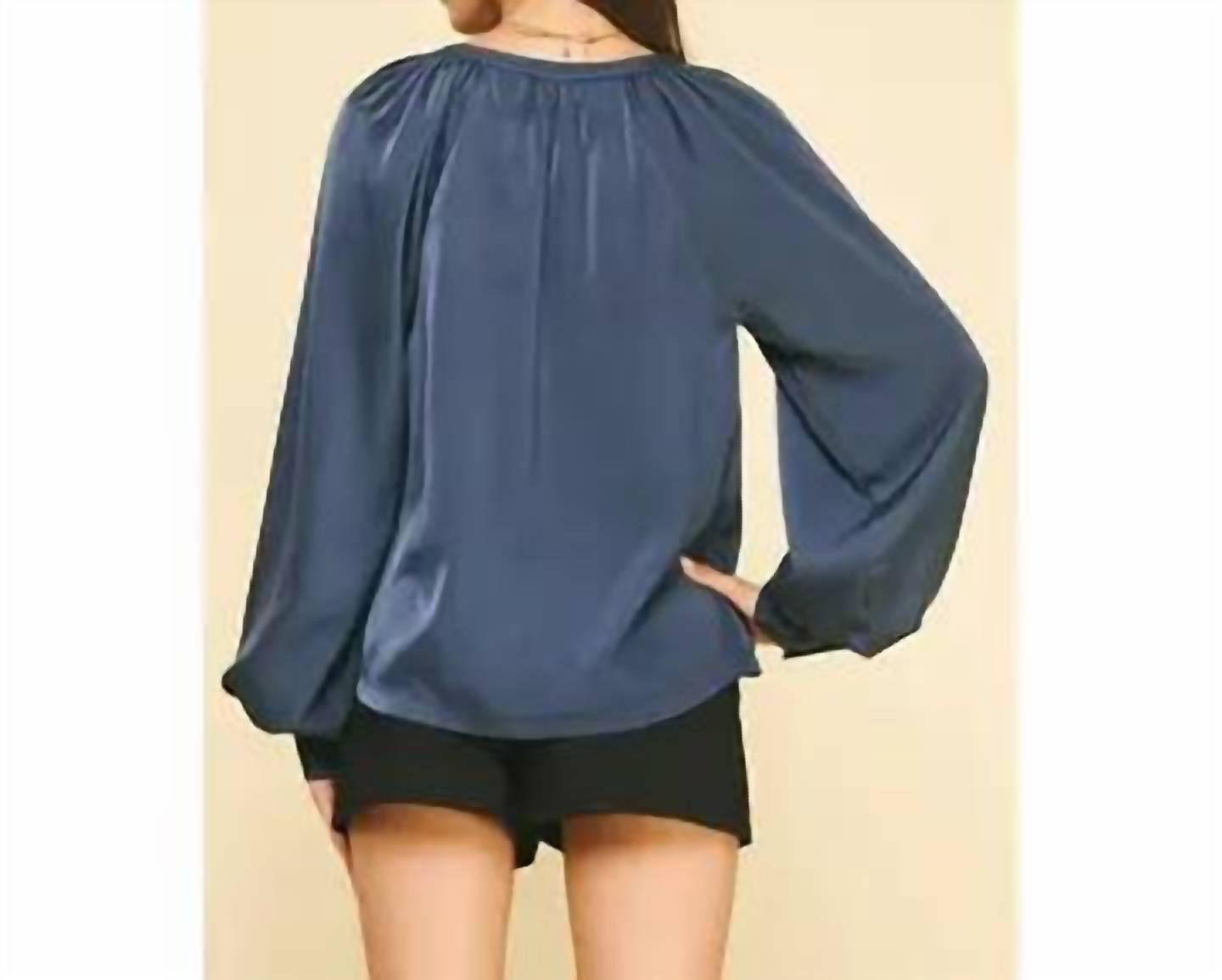 Pinch - V-Neck Woven Blouse Top