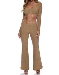 Luli Fama - Long Sleeve Scoopneck Crop Top