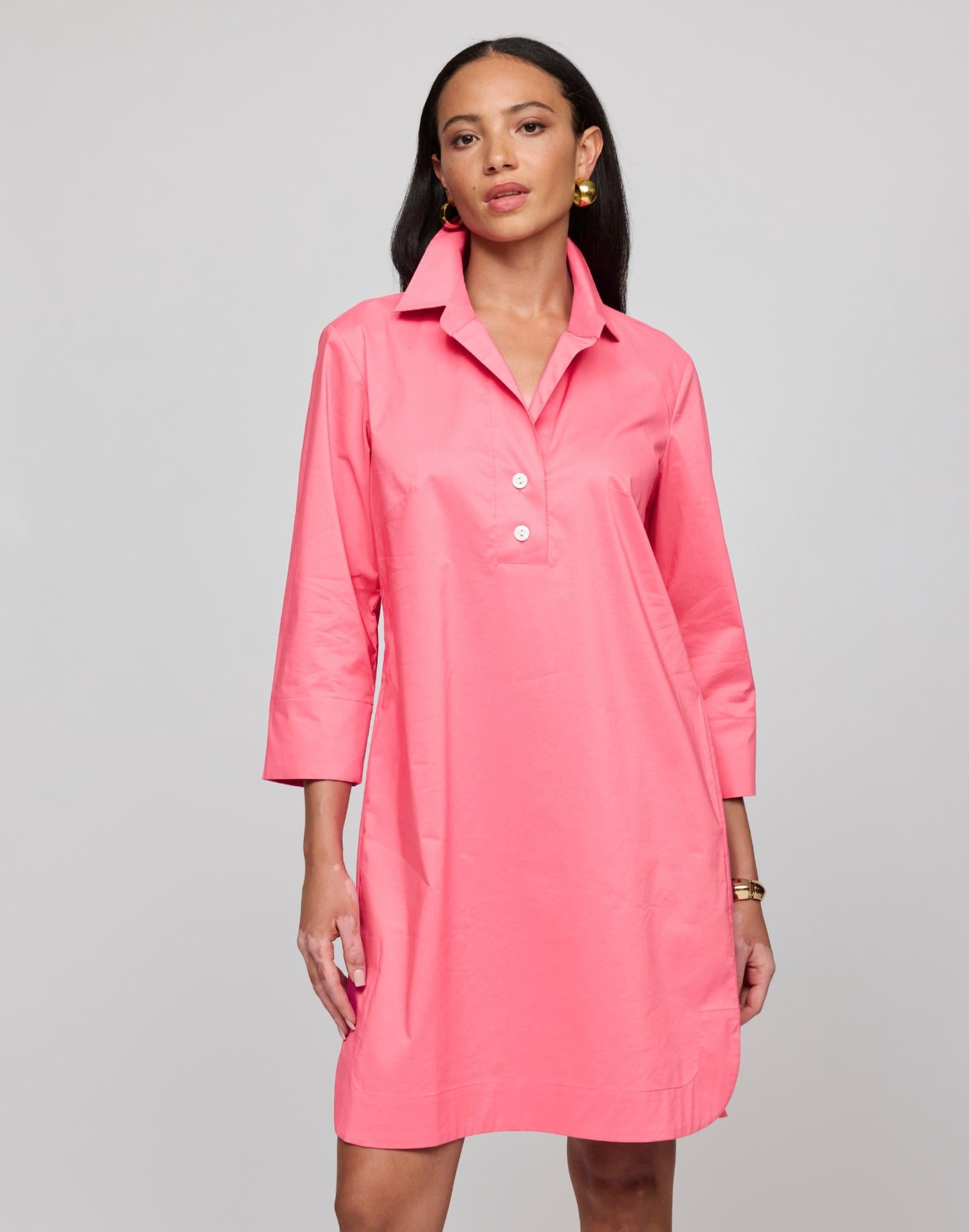 Hinson Wu - Aileen Quarter Sleeve Button Back Dress
