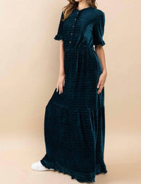 Ces Femme - Odense Velvet Striped Maxi Dress