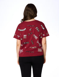 Stewart Simmons - Sequin Boxy Mississippi State Tee